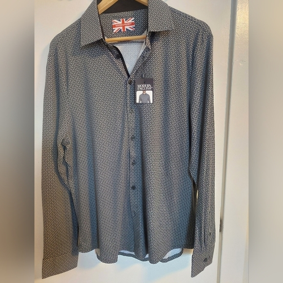 Modern English Other - Modern English Men's Gray Patterned Casual Shirt